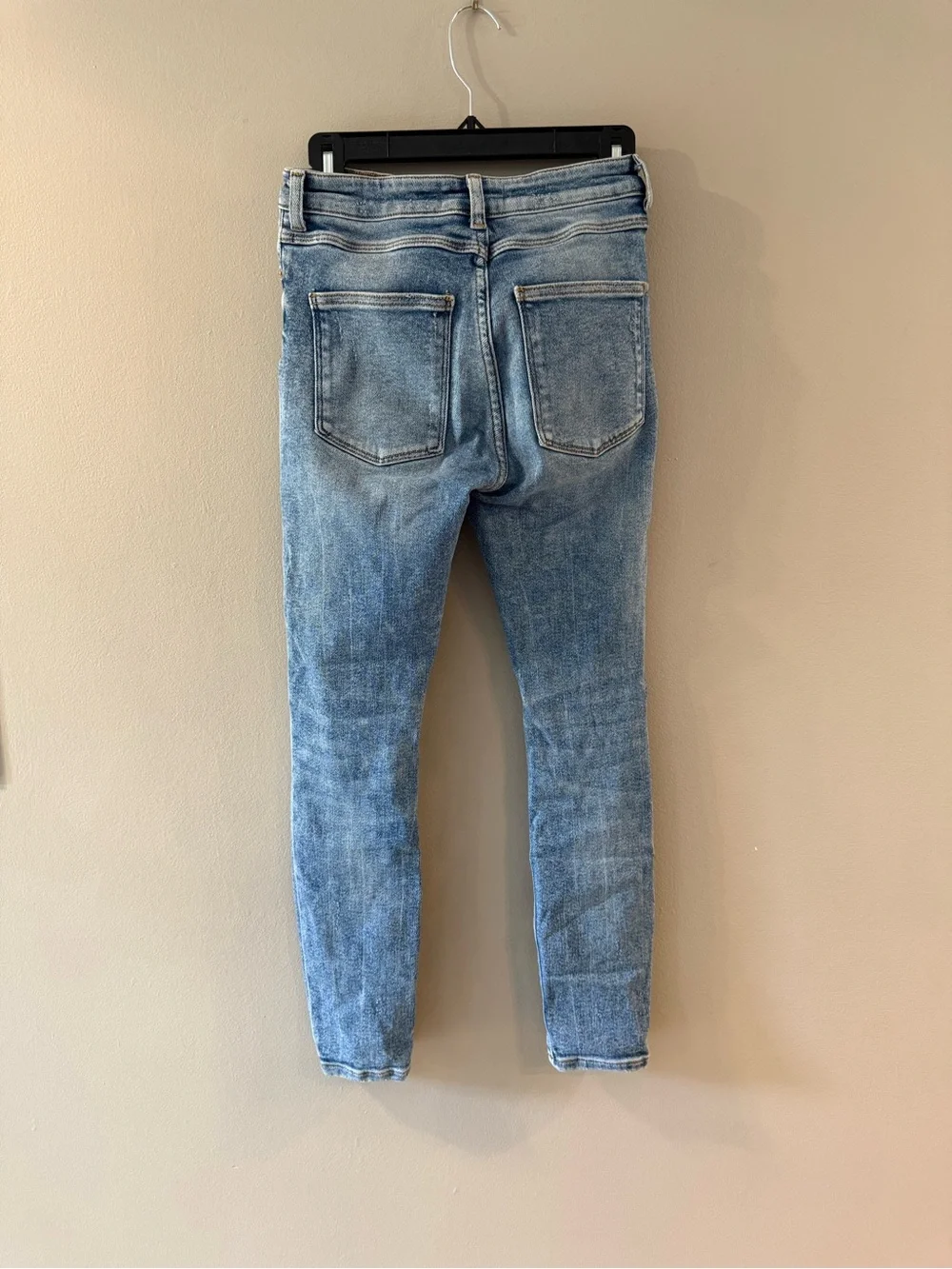 Light Blue Distressed Jeans - Casual Slim Fit